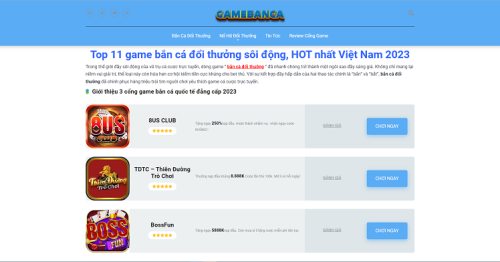 Chủ đề săn top list bắn cá đổi thưởng hàng đầu tại gamebanca.app